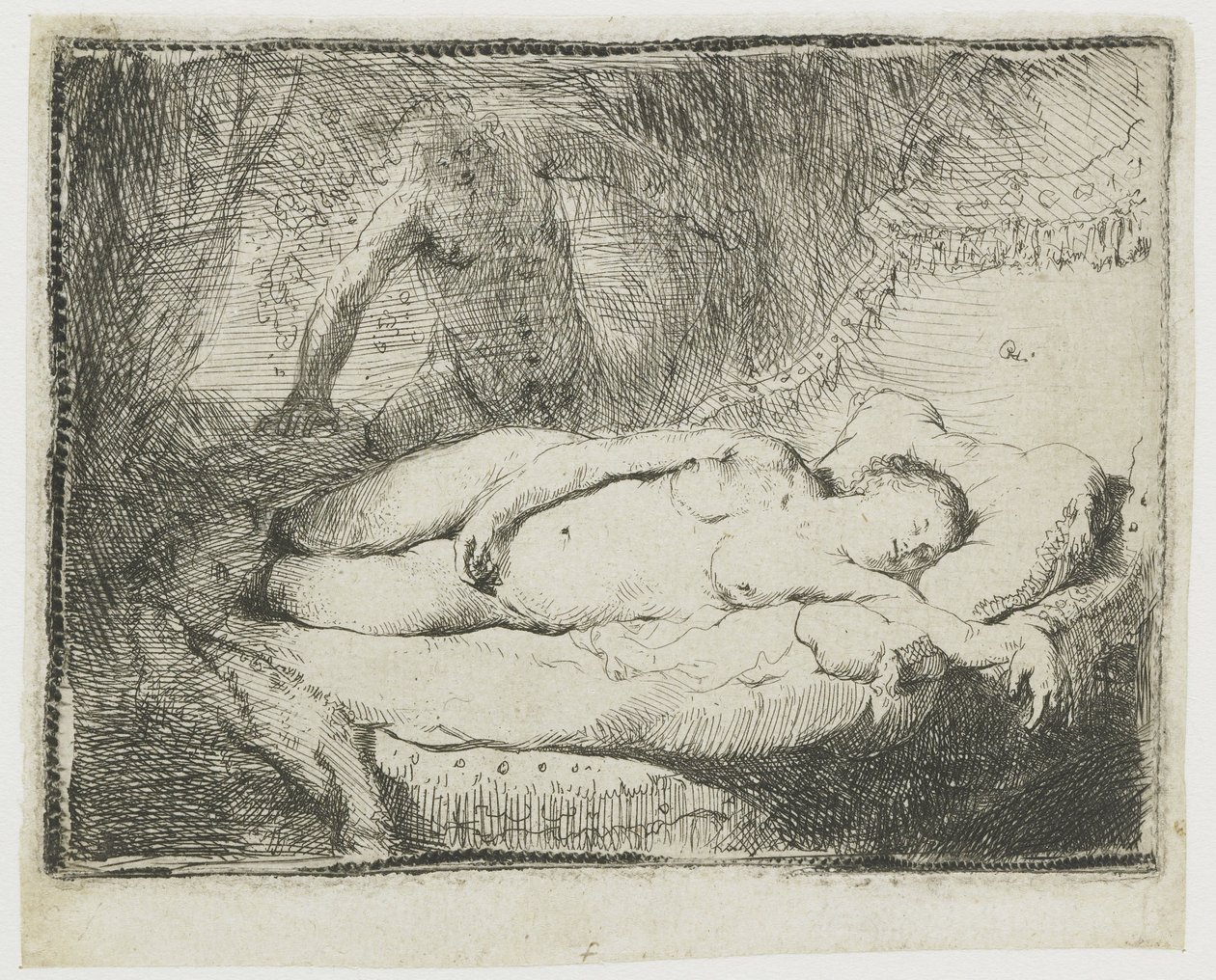 Jupiter und Antiope: kleinere Platte von Rembrandt van Rijn