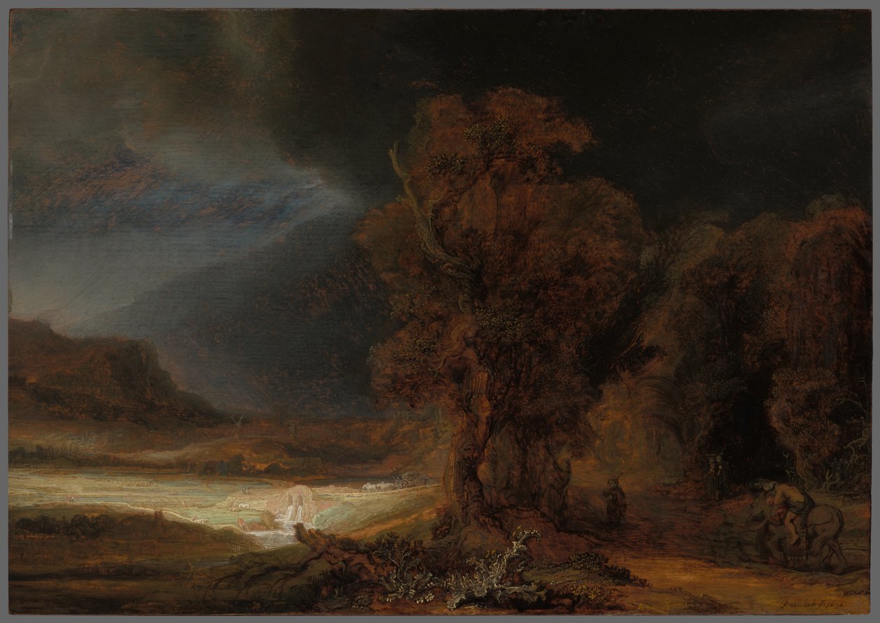 Landschaft mit der Parabel vom barmherzigen Samariter von Rembrandt van Rijn