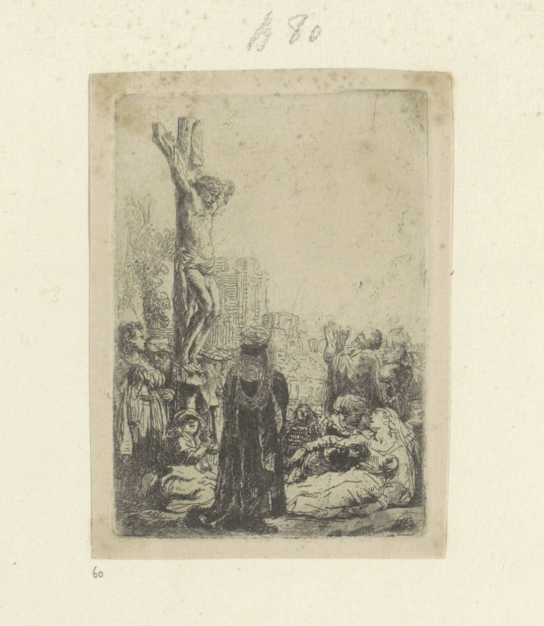 Kreuzigung: kleine Platte (Recueil de quatre-vingt-cinq estampes originales) von Rembrandt van Rijn