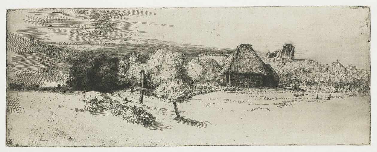 Landschaft mit einem Bauernhof und dem 