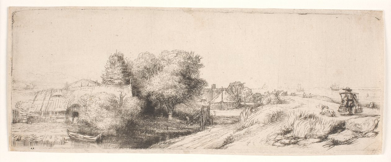 Landschaft mit einem Milchmann von Rembrandt van Rijn