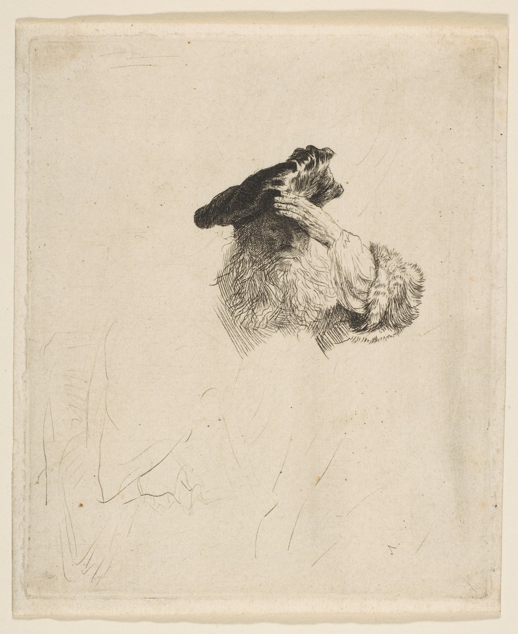 Alter Mann, der seine Augen mit der Hand beschattet, ca. 1639 von Rembrandt van Rijn