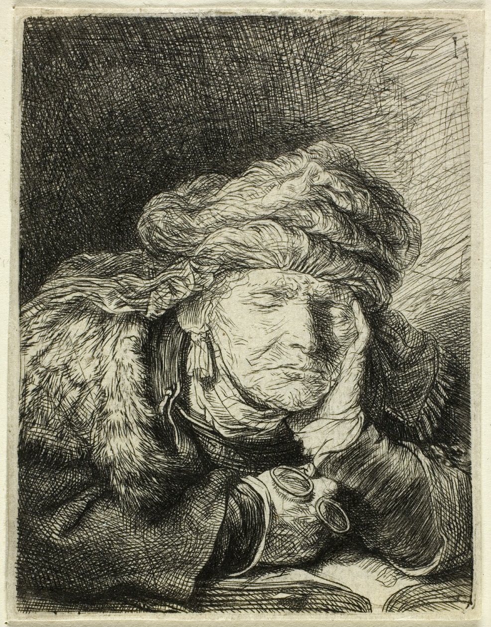 Schlafende alte Frau von Rembrandt van Rijn