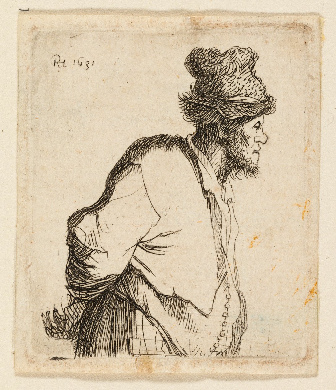 Bauer mit den Händen hinter dem Rücken von Rembrandt van Rijn