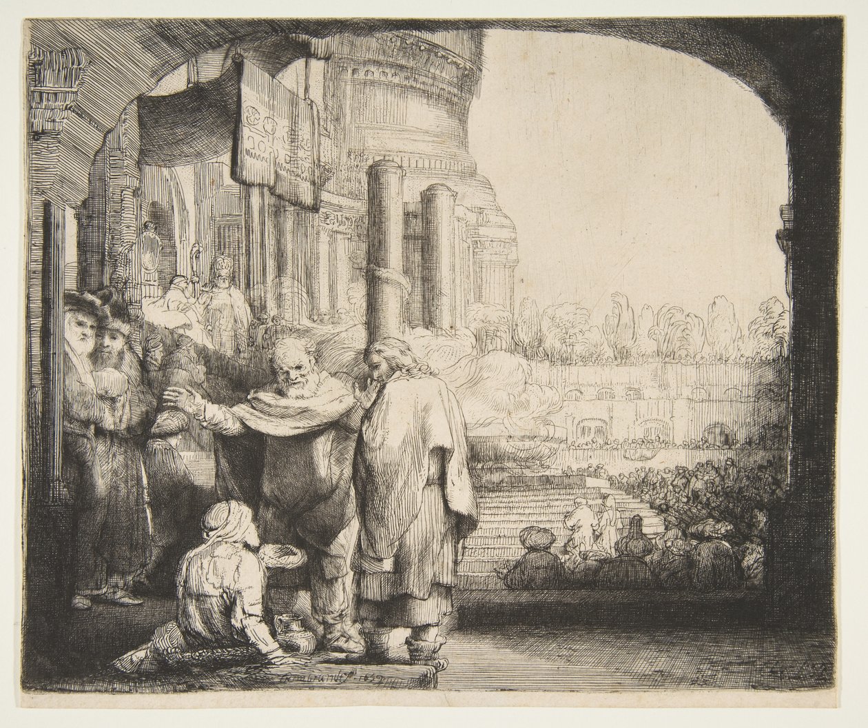 Petrus und Johannes heilen den Gelähmten am Tempeltor, 1659 von Rembrandt van Rijn