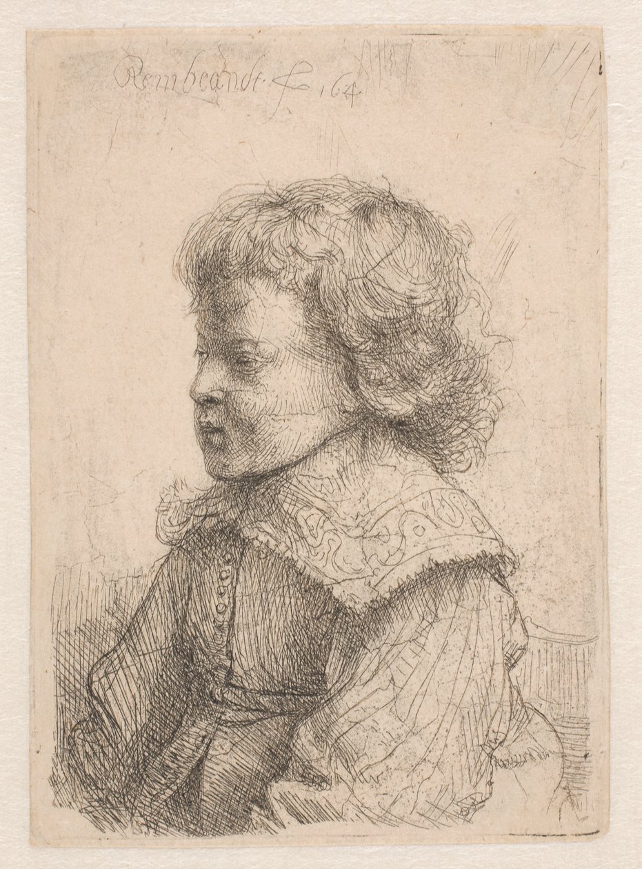 Porträt eines Jungen im Profil von Rembrandt van Rijn