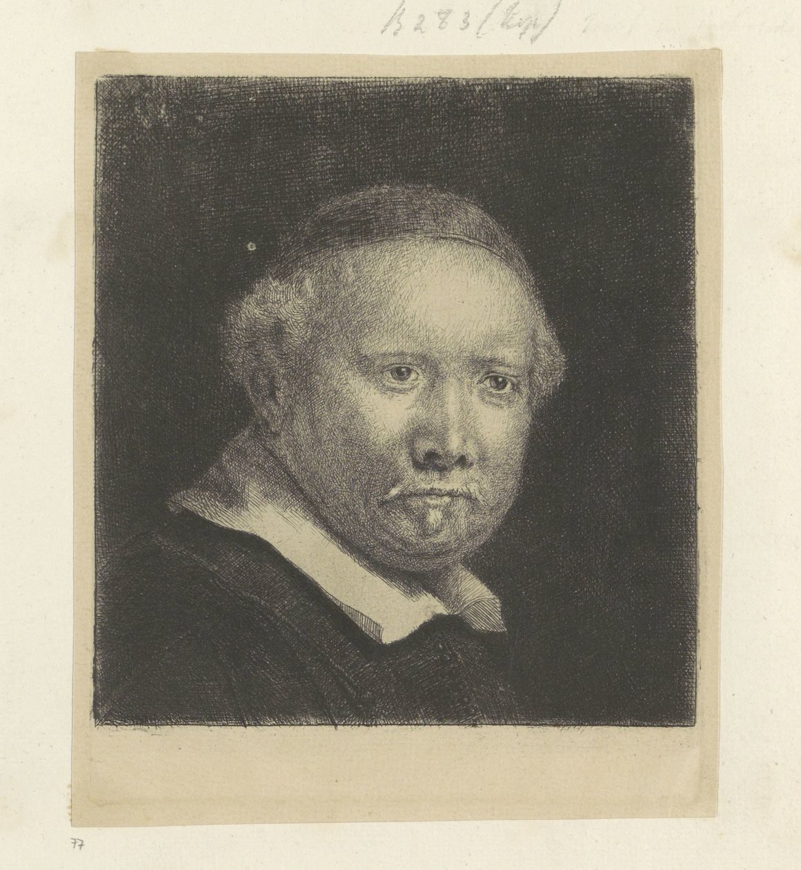 Porträt des Schreibmeisters Lieven Willemsz. van Coppenol: große Platte von Rembrandt van Rijn