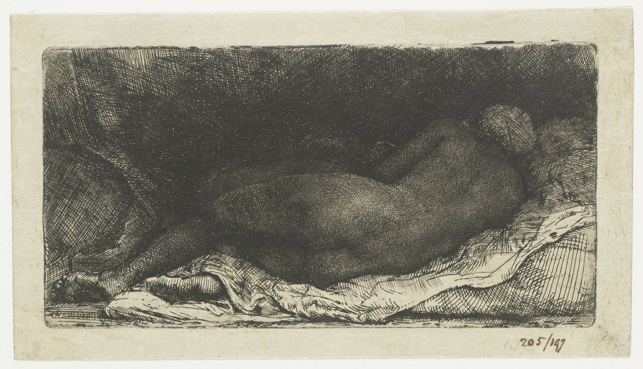 Liegender weiblicher Akt von Rembrandt van Rijn
