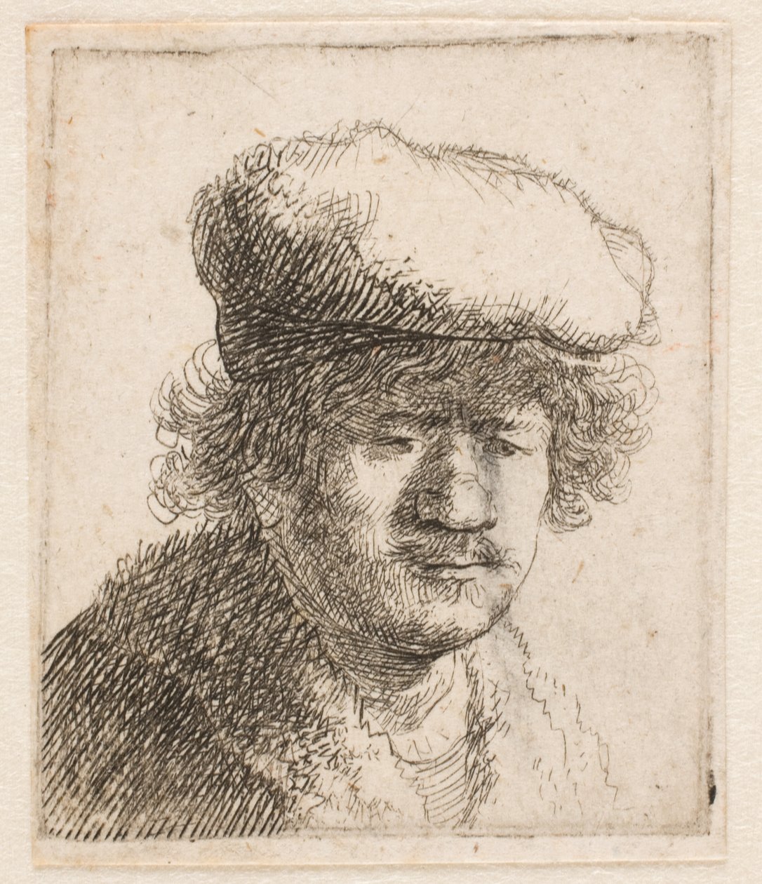 Rembrandt mit nach vorne gezogenem Hut: Büste von Rembrandt van Rijn