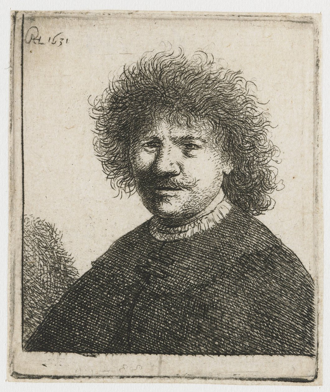Selbstporträt im Mantel mit fallendem Kragen: Büste von Rembrandt van Rijn
