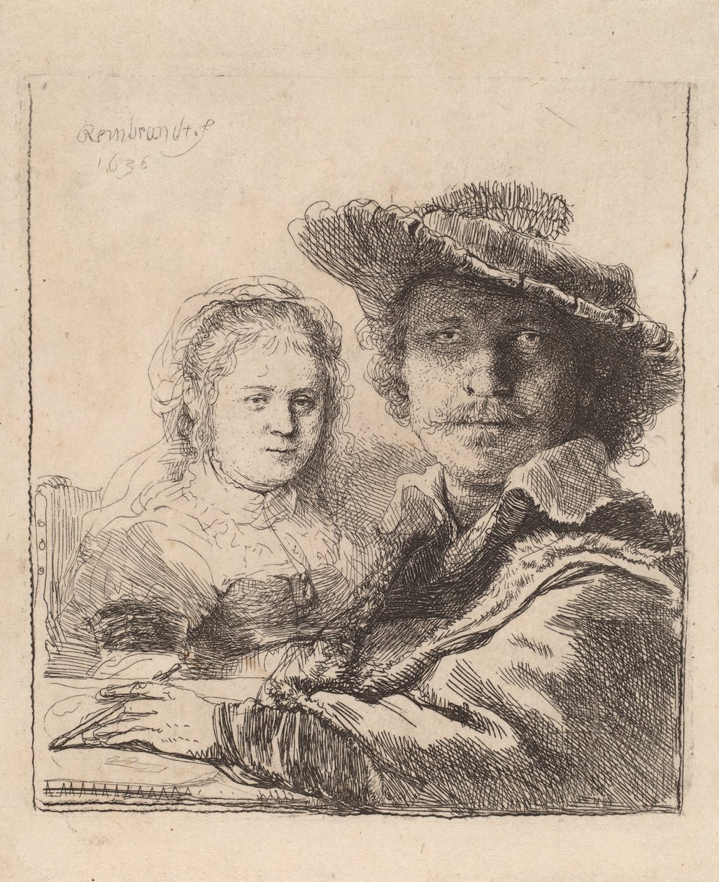 Selbstporträt mit Saskia, 1636 von Rembrandt van Rijn