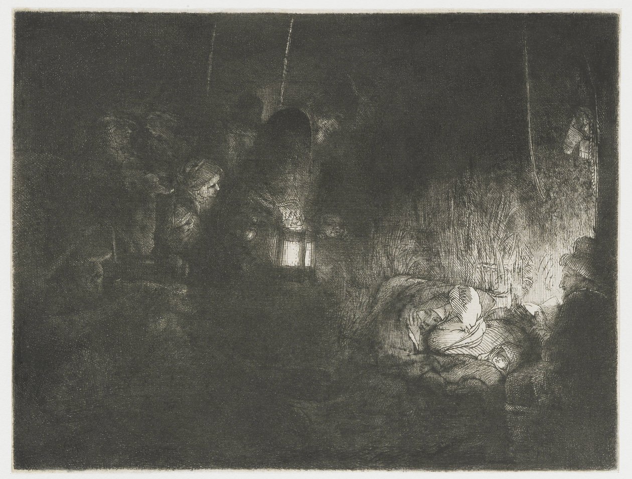 Die Anbetung der Hirten von Rembrandt van Rijn