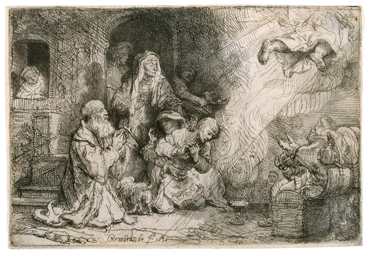 Der Engel verlässt die Familie des Tobias, 1641 von Rembrandt van Rijn