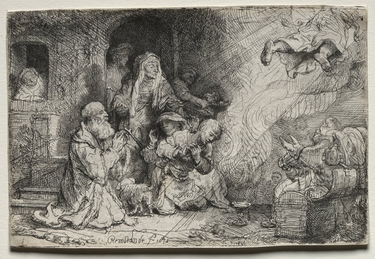 Der Engel verlässt die Familie des Tobit von Rembrandt van Rijn
