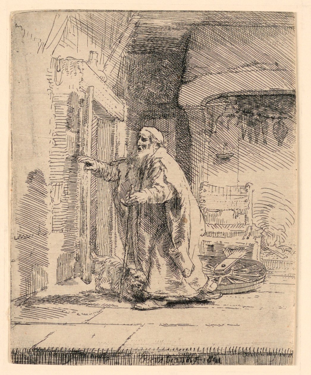 Die Blindheit des Tobit: Die größere Platte von Rembrandt van Rijn