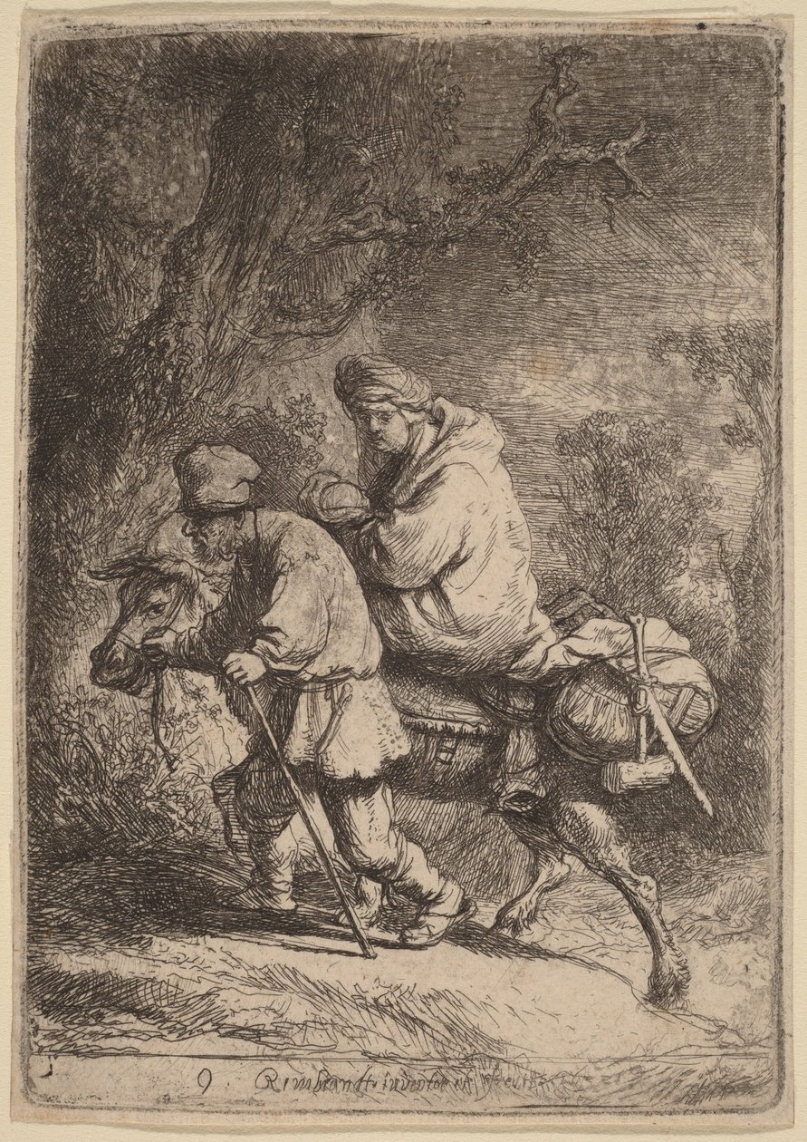 Die Flucht nach Ägypten: Klein von Rembrandt van Rijn