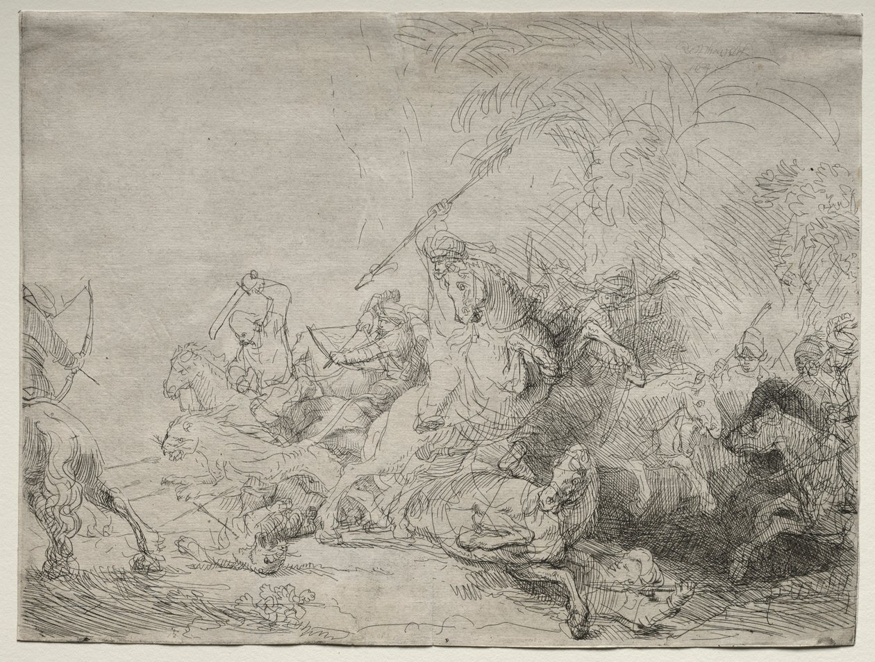 Die große Löwenjagd, 1641 von Rembrandt van Rijn