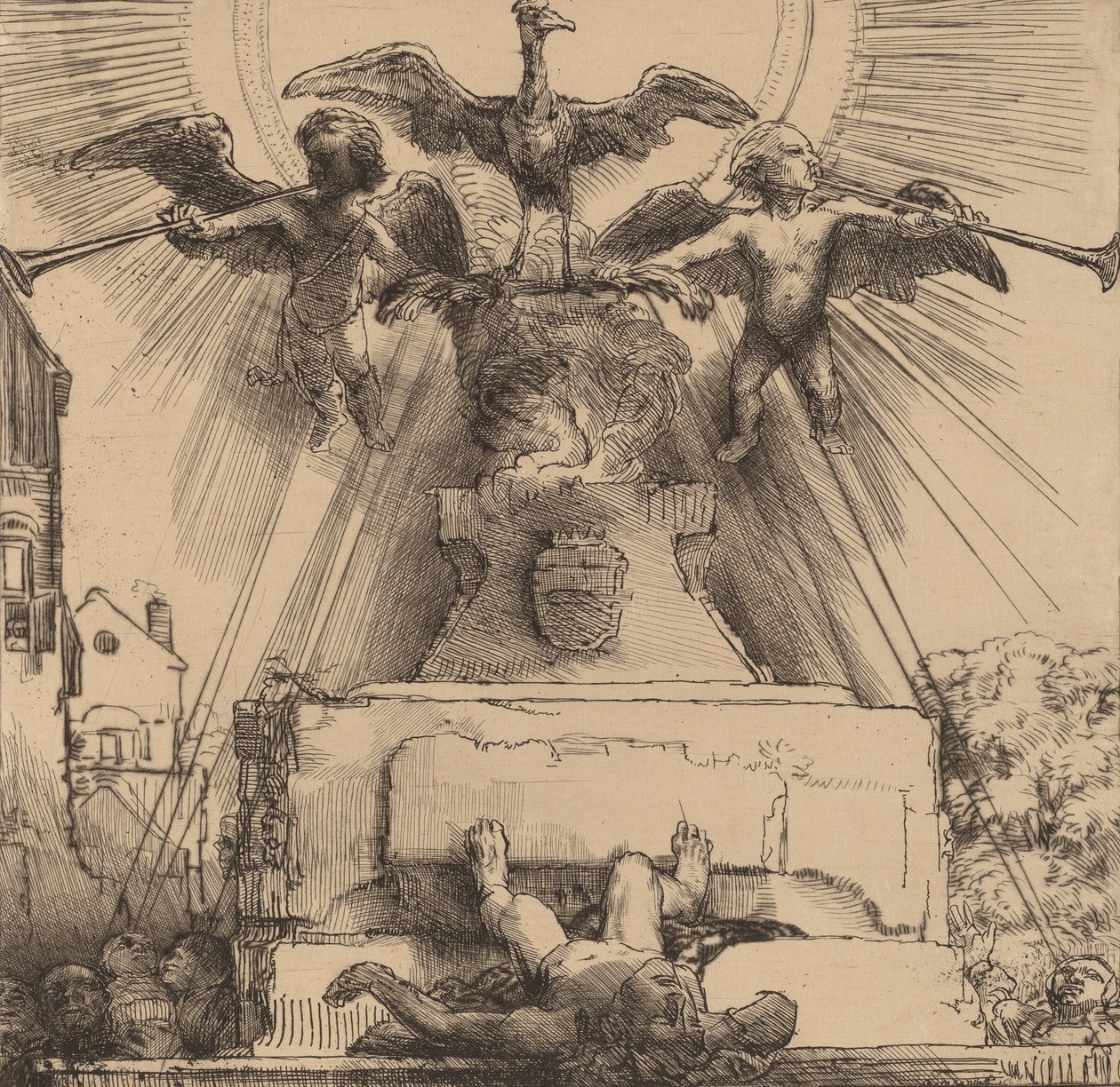 Der Phönix oder die gestürzte Statue, 1658 von Rembrandt van Rijn