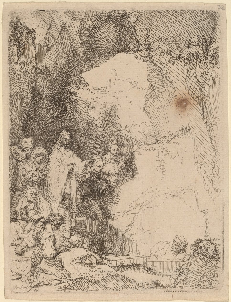 Die Auferweckung des Lazarus: Kleine Platte von Rembrandt van Rijn