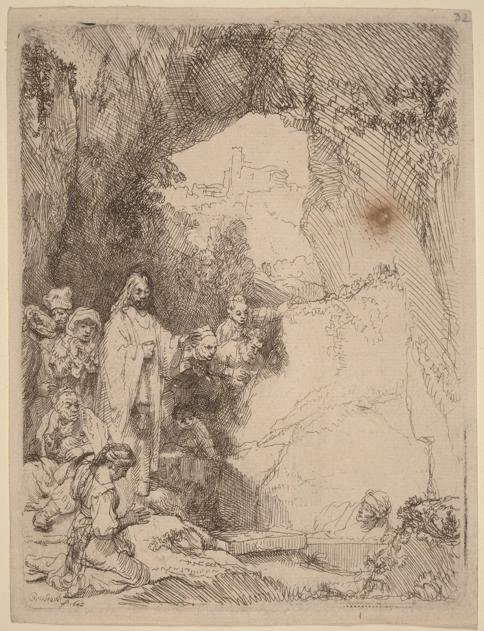 Die Auferweckung des Lazarus: Kleine Platte von Rembrandt van Rijn