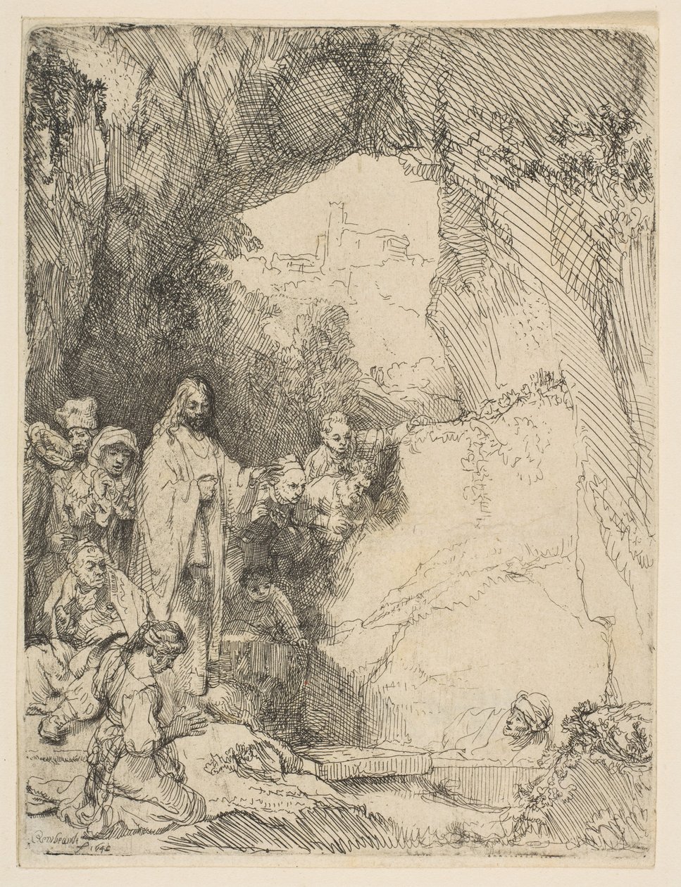 Die Auferweckung des Lazarus, kleine Platte, 1642 von Rembrandt van Rijn
