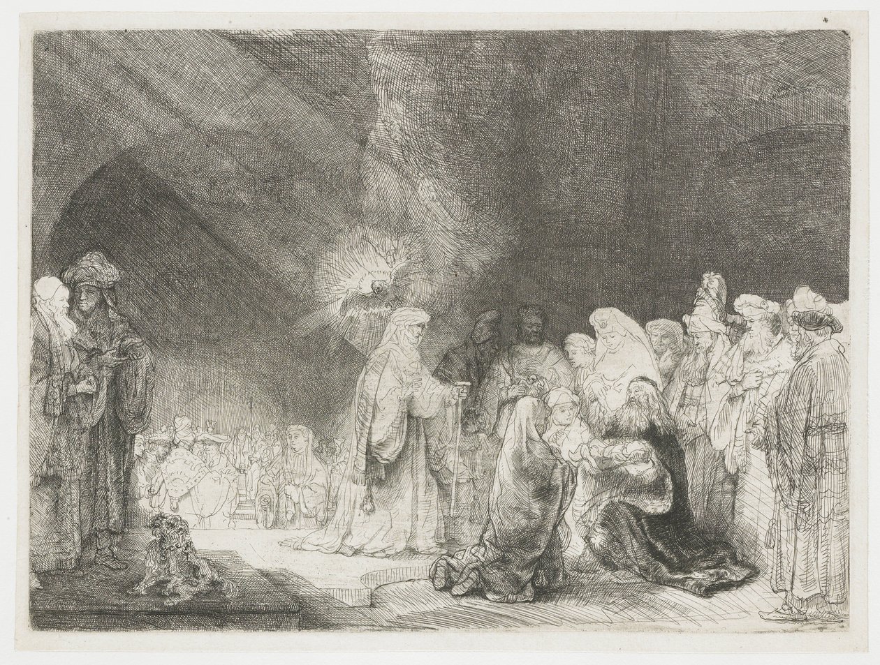 Die Darstellung im Tempel: länglicher Druck von Rembrandt van Rijn