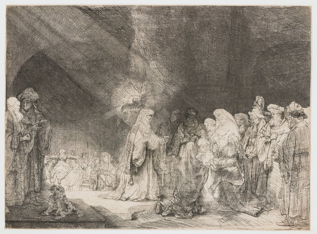 Die Darstellung im Tempel: länglicher Druck von Rembrandt van Rijn