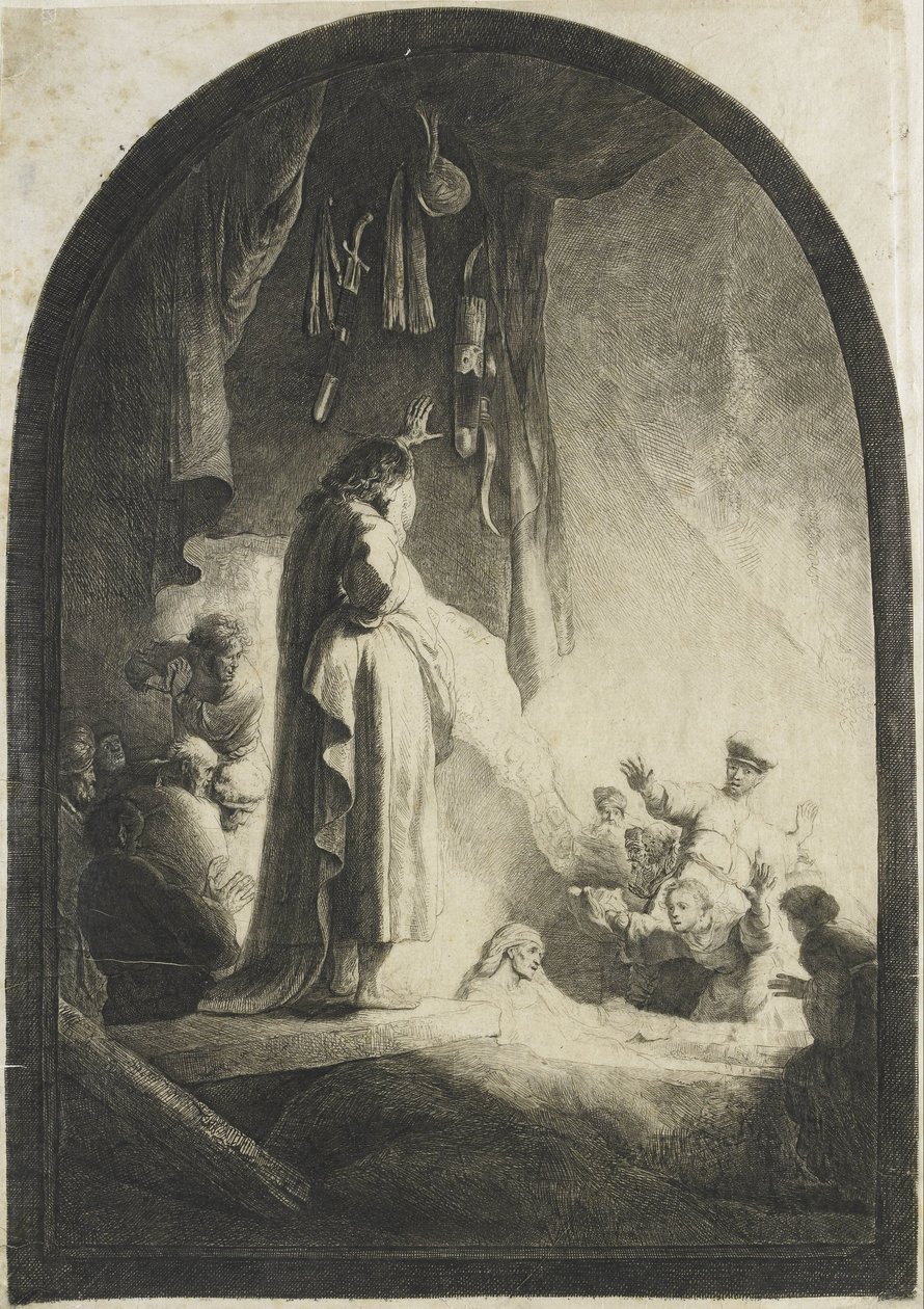 Die Auferweckung des Lazarus: die größere Platte von Rembrandt van Rijn