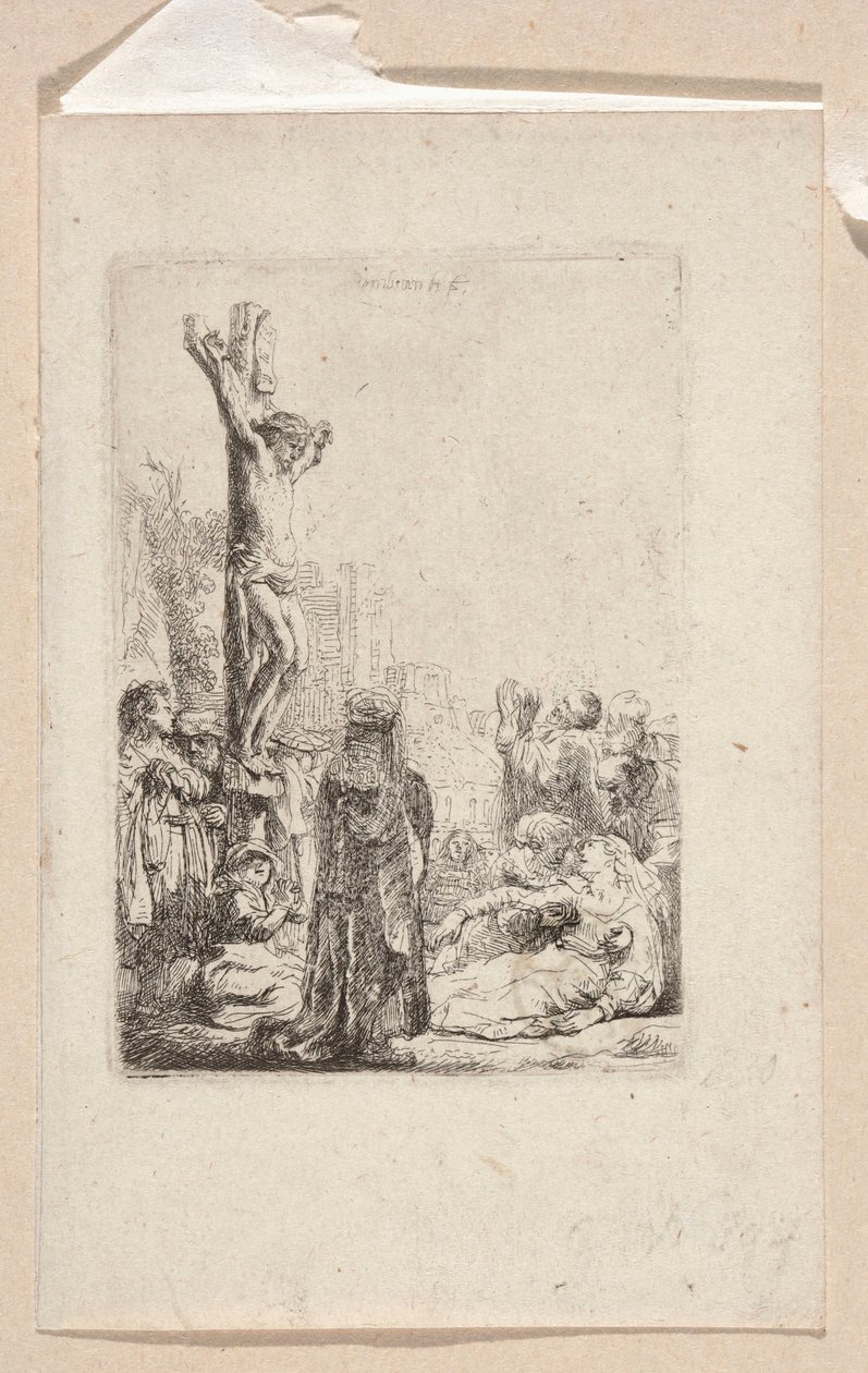 Kreuzigung (Kleine Platte) von Rembrandt van Rijn