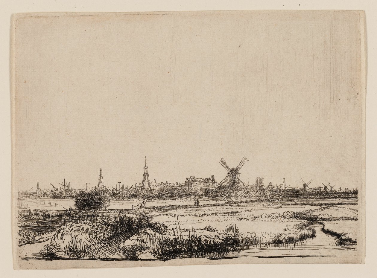 Blick auf Amsterdam vom Kadijk von Rembrandt van Rijn