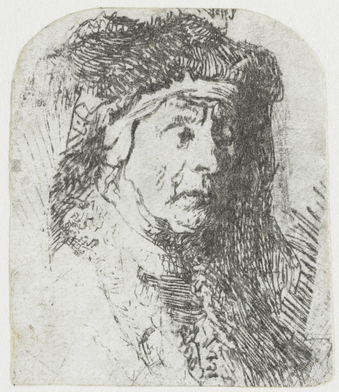 Frau in einem Pelzbesetzten Mantel von Rembrandt van Rijn