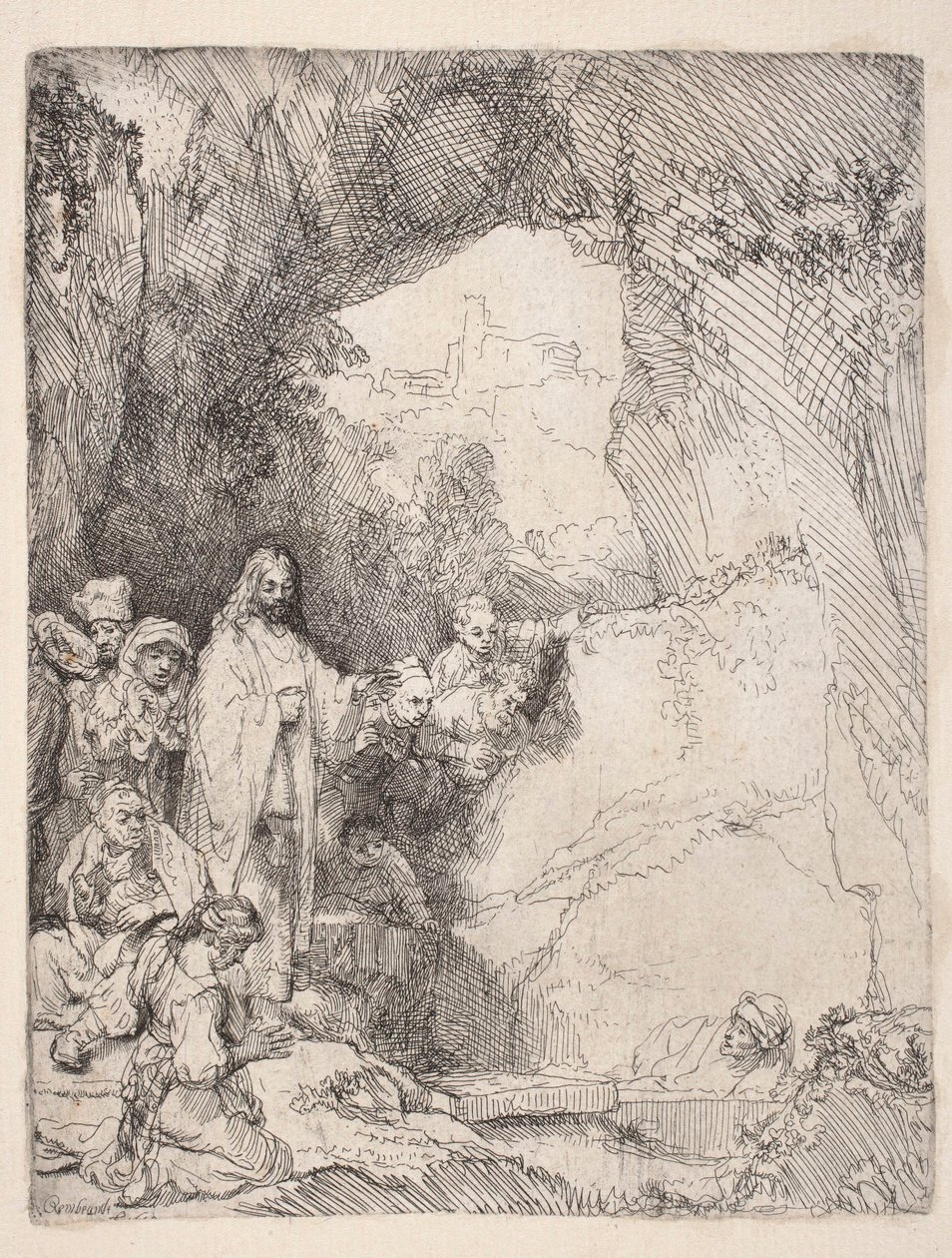 Wskrzeszenie Łazarza (Mała płyta) von Rembrandt van Rijn