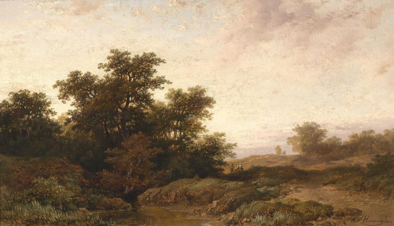 Offene Landschaft im Abendlicht von Remigius Adrianus Haanen