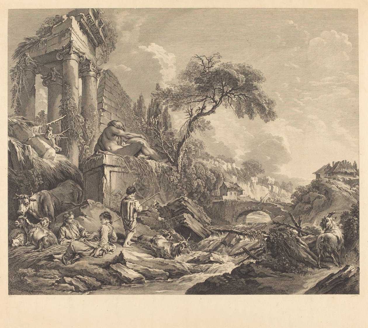 Der Spatz von Lesbia von René Gaillard after François Boucher