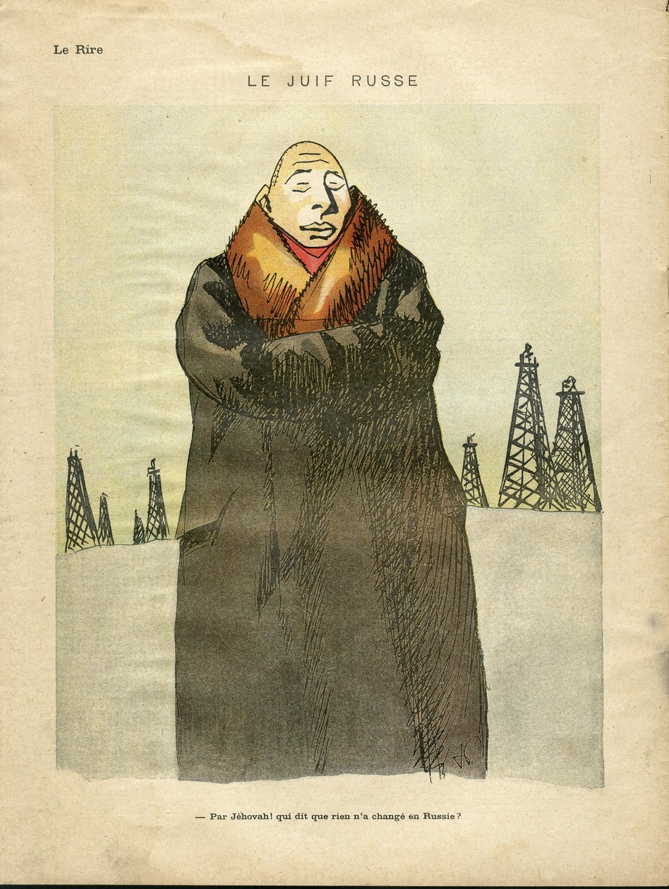 Illustration von Hermann-Paul (1864-1940) in Le Lire, ca. 1935 - Der russische Jude - Antisemitismus, Petrole - Jude von Rene George Hermann Paul