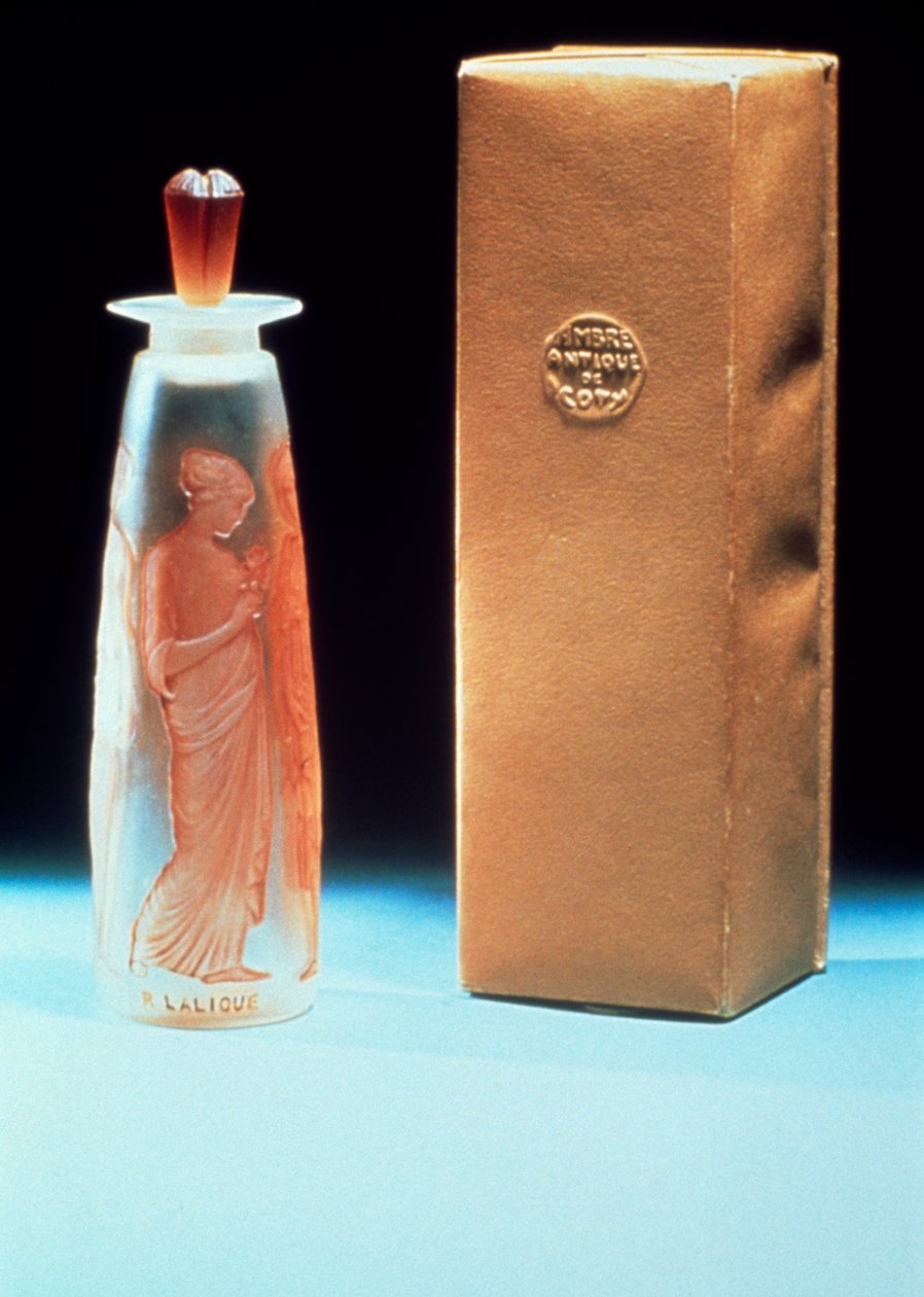 Glasflakon für das Parfüm Ambre Antique von Coty von Rene Jules Lalique