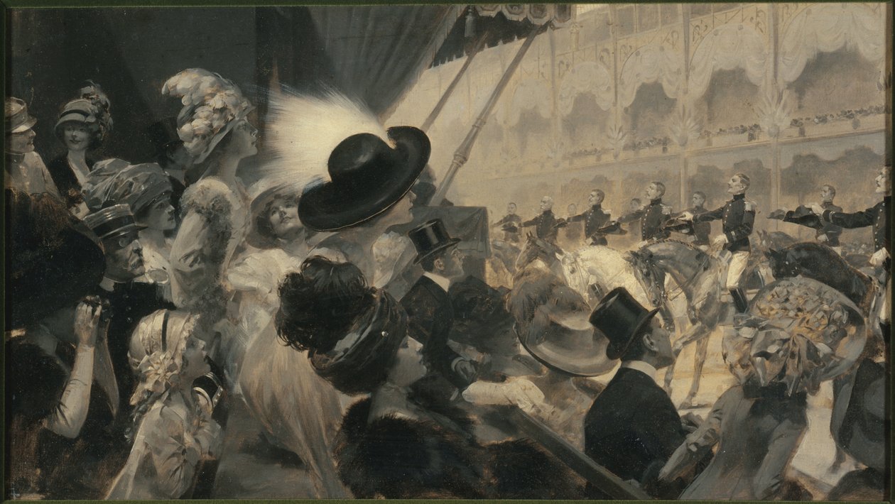 Eine militärische Wohltätigkeitsveranstaltung: das Karussell des Grand-Palais, 1910 von Rene Lelong