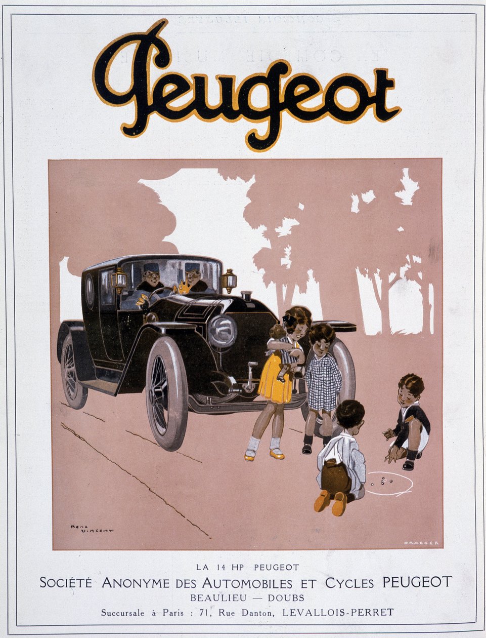 Werbung für Peugeot „Der 14 PS Peugeot“ von Rene Vincent