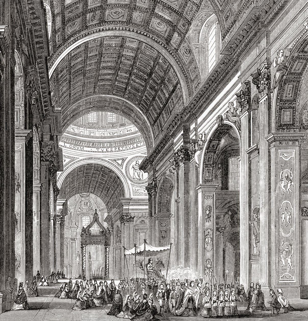 Eine Prozession in der Basilika St. Peter, Vatikanstadt, Rom, Italien im späten 19. Jahrhundert. Aus Italienische Bilder von Rev. Samuel Manning, veröffentlicht ca. 1890. von Reverend Samuel Manning