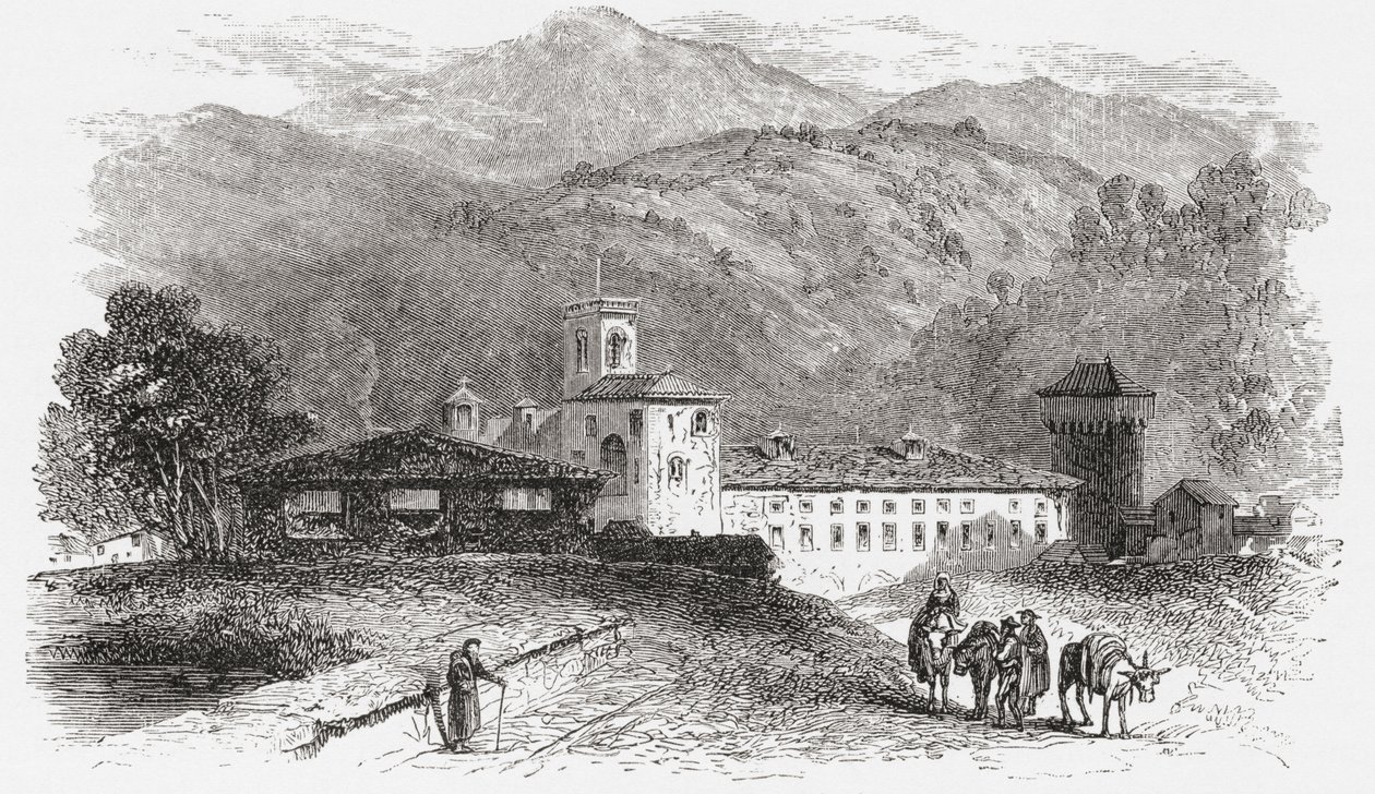 Kloster in Vallombrosa, Florenz, Italien im späten 19. Jahrhundert. Aus Italienische Bilder von Rev. Samuel Manning, veröffentlicht ca. 1890. von Reverend Samuel Manning