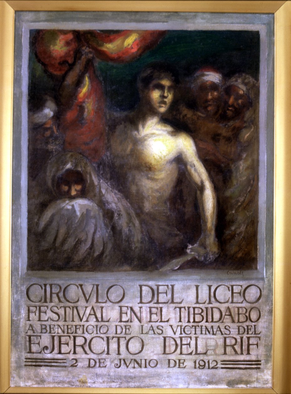 Plakat zur Werbung für das Festival zugunsten der Opfer des RIF von Ricardo Canals y Llambi