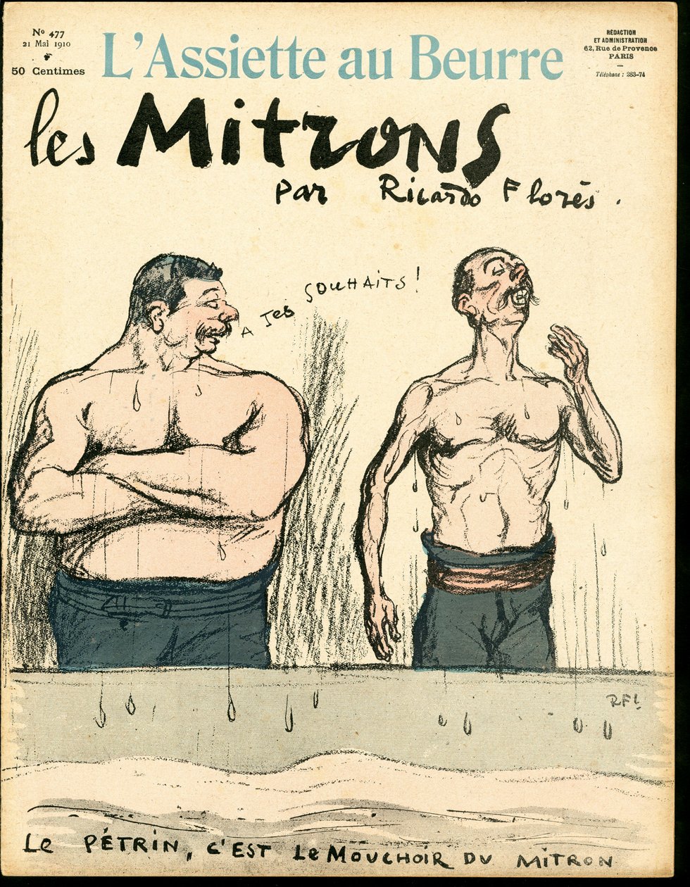 Titelblatt von „The Butter Plate“, Nummer 477, Satirique en Couleurs von Ricardo Flores