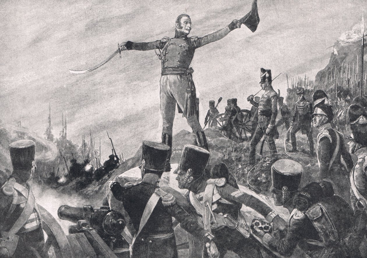 General Crawford gibt den Befehl zum Vorrücken der 43. und 52. Regimenter, Illustration aus 