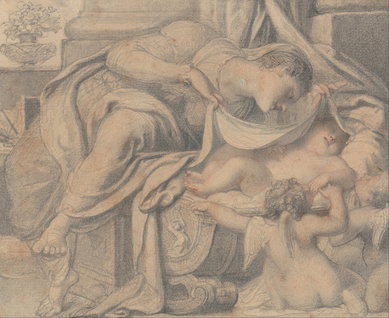 Venus, die Amor anbetet von Richard Cosway