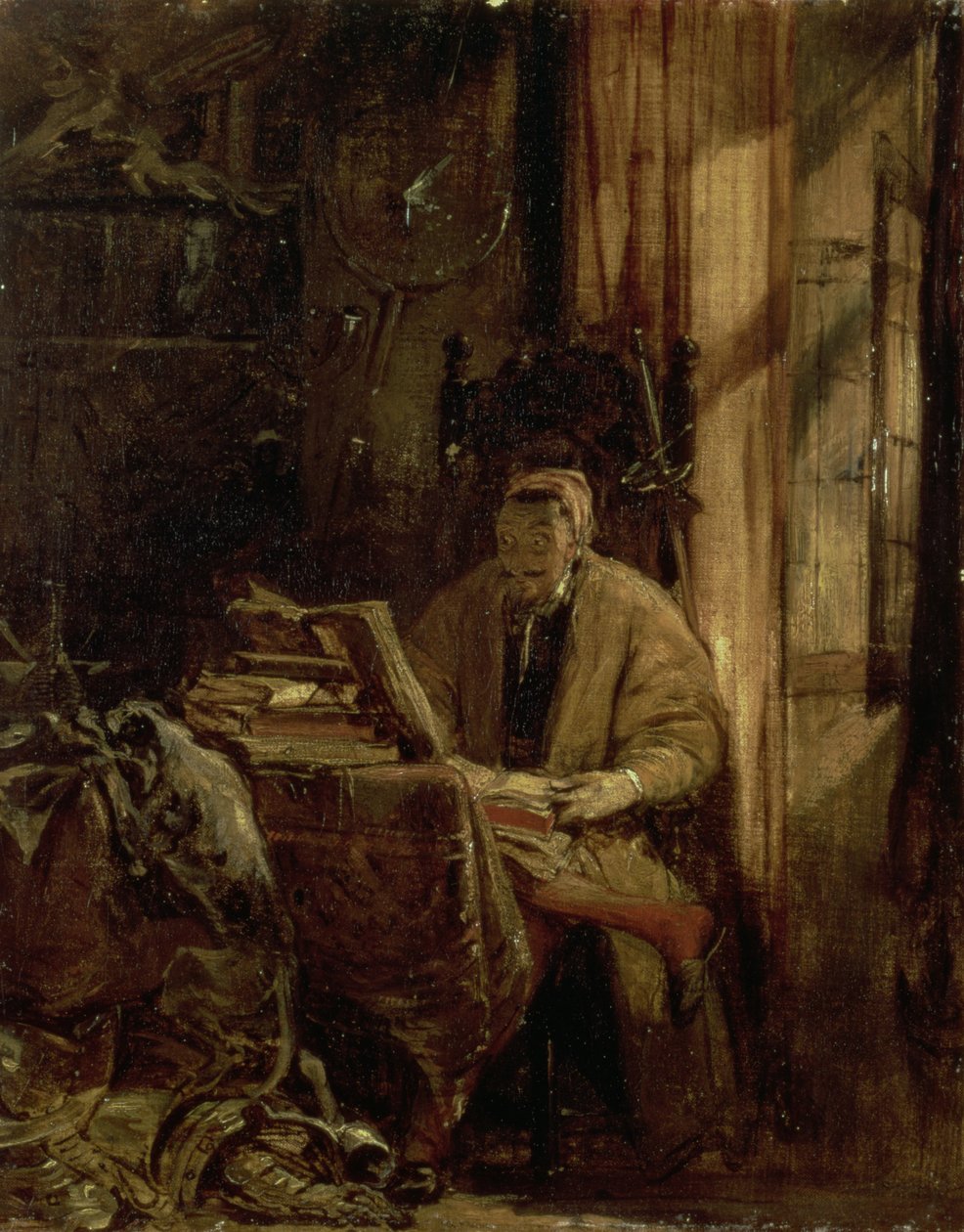 Don Quijote in seinem Arbeitszimmer von Richard Parkes Bonington