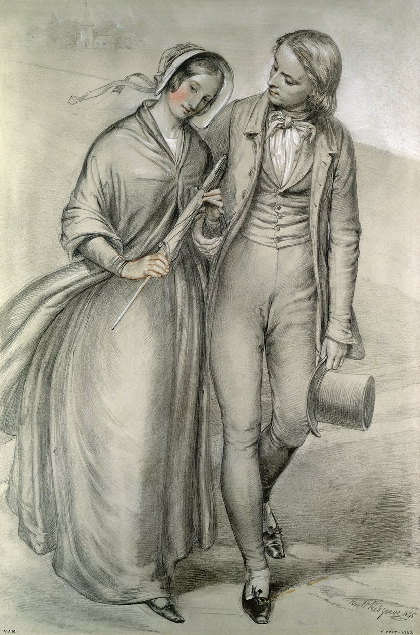 Der Hochzeitsmorgen - Die Abreise, ca. 1846 von Richard Redgrave