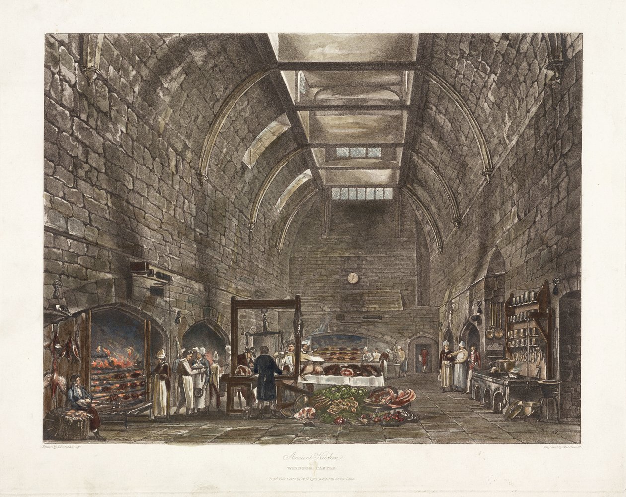 Alte Küche Windsor Castle, frühes 19. Jahrhundert von John Pardon