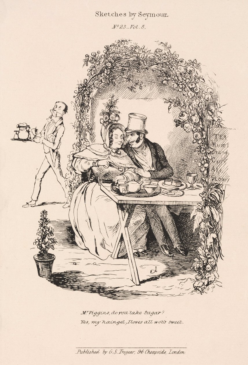Werbende Szene im Garten eines Landteehauses von John Pardon