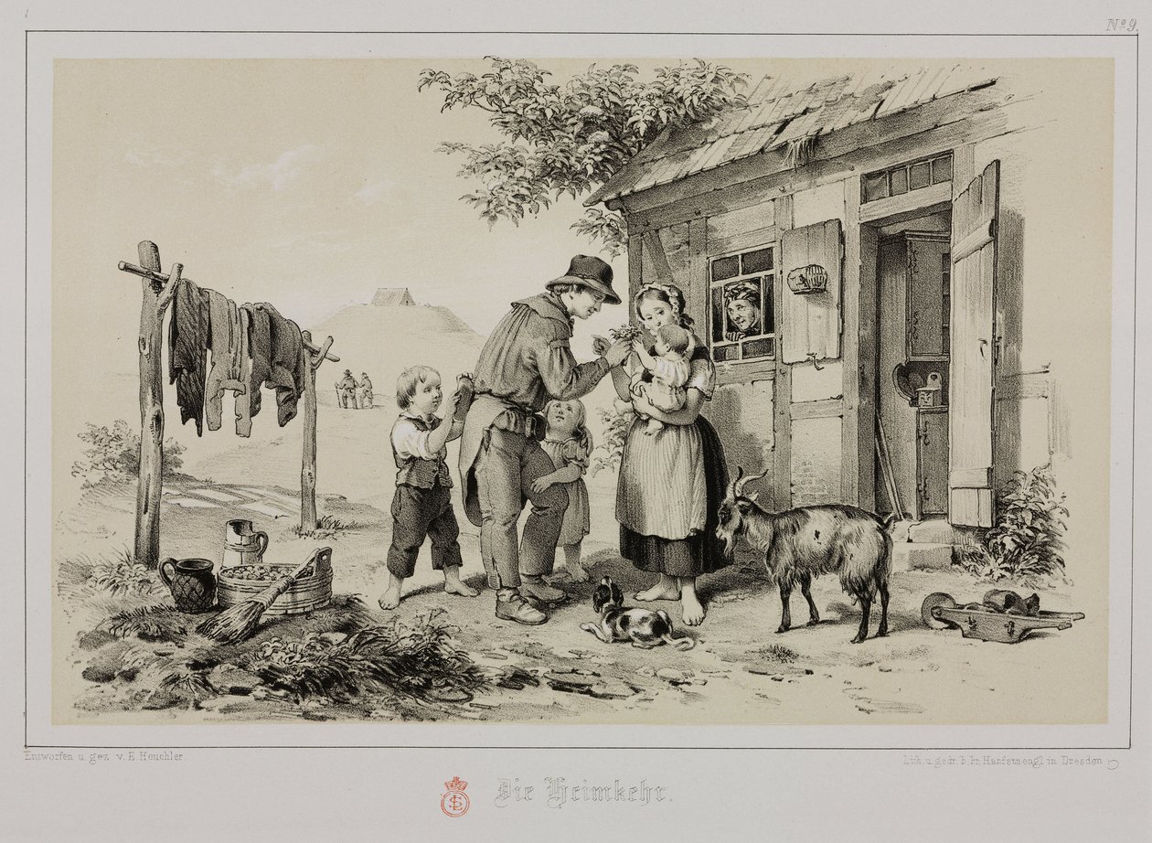 Bergmann kehrt nach Hause zurück, Deutschland, um 1851 von John Pardon
