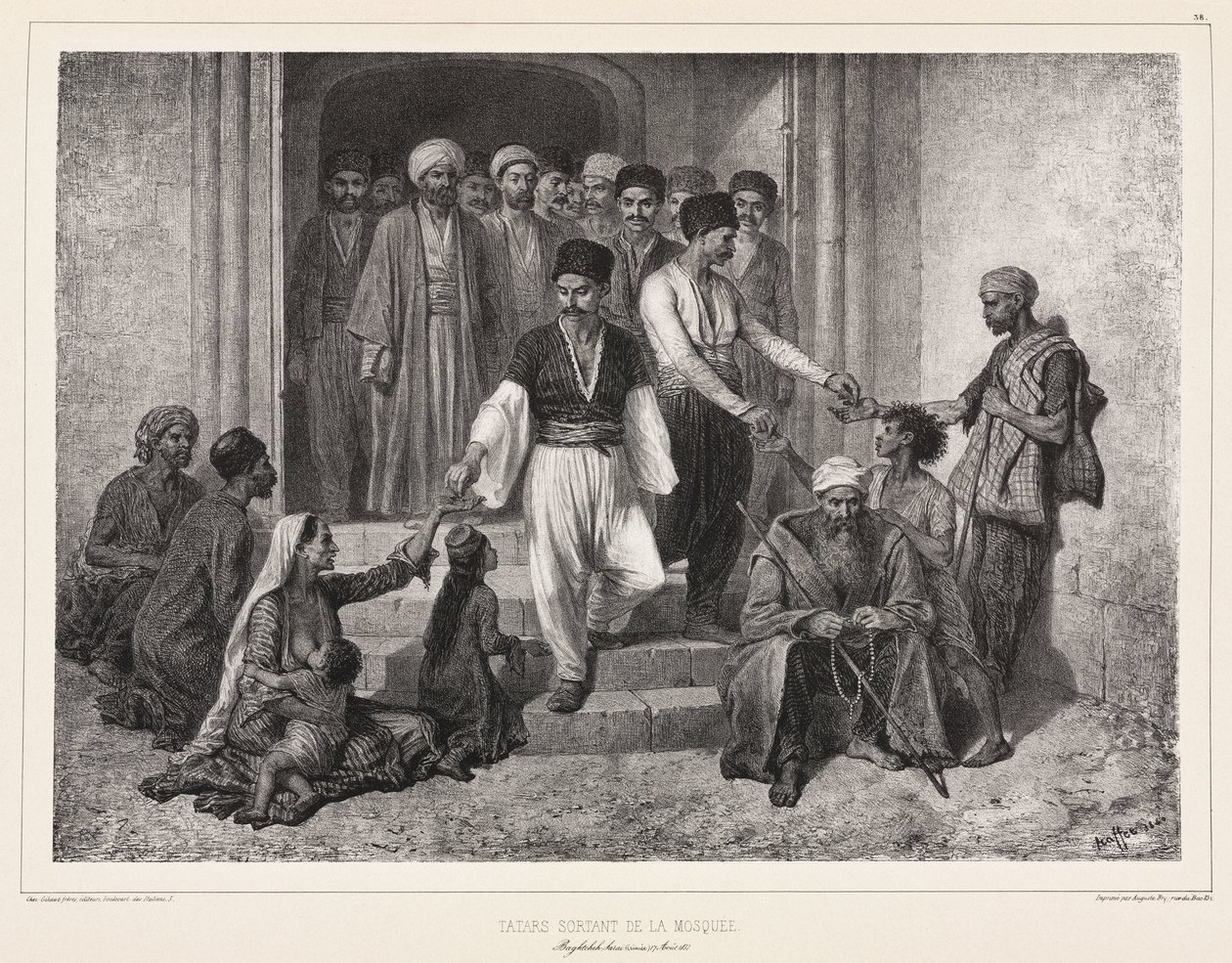 Tataren verlassen die Moschee, Baghtscheh-Sarai, Krim von John Pardon